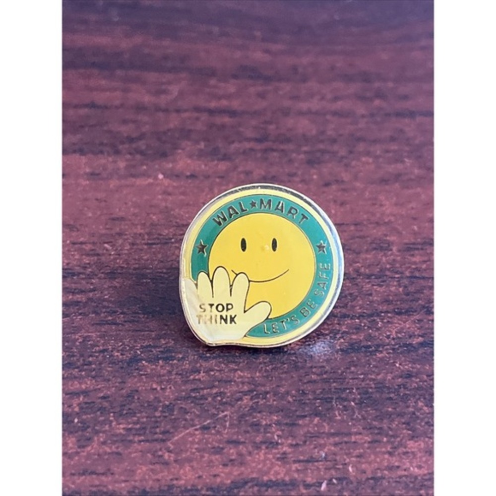 Walmart Smiley‎ Mascot Let's Be Safe Lapel Hat Pin